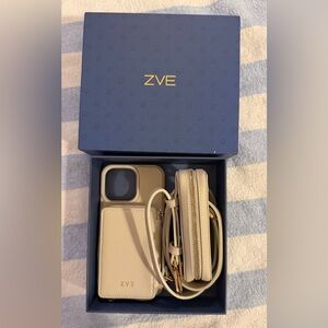 Beige iPhone 14 Pro Max Wallet Case Crossbody, Card Holder Phone Case